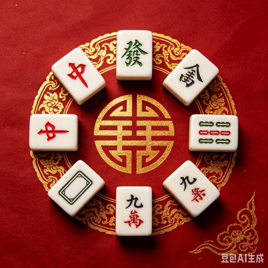retro text mahjong tiles